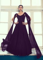 Designer Georgette Embroidery Stitched Gown With Dupatta