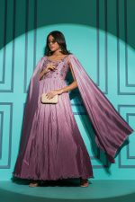 Grand Party Wear Stitched Chinon Stylish Gown With Dupatta