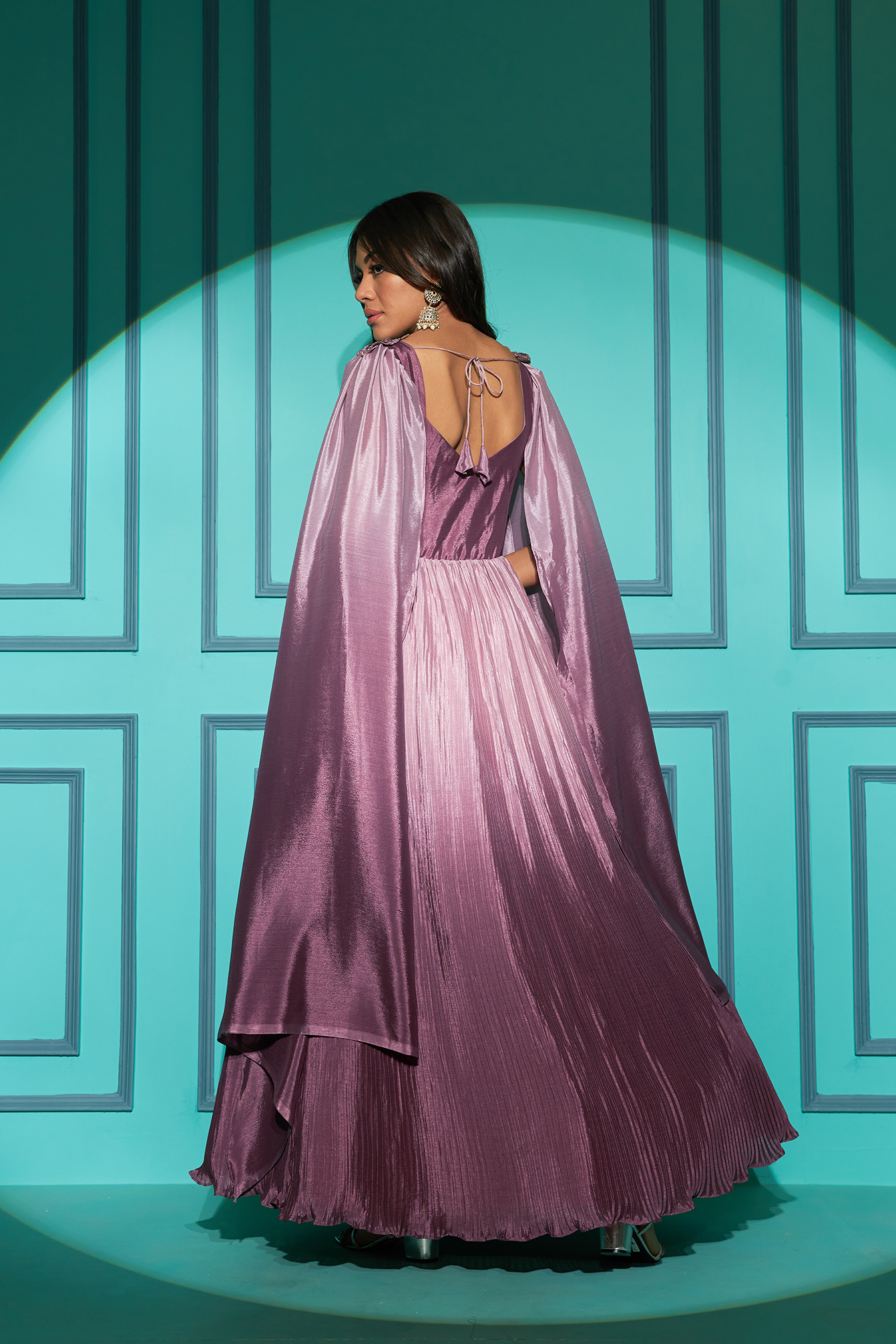 Grand Party Wear Stitched Chinon Stylish Gown With Dupatta