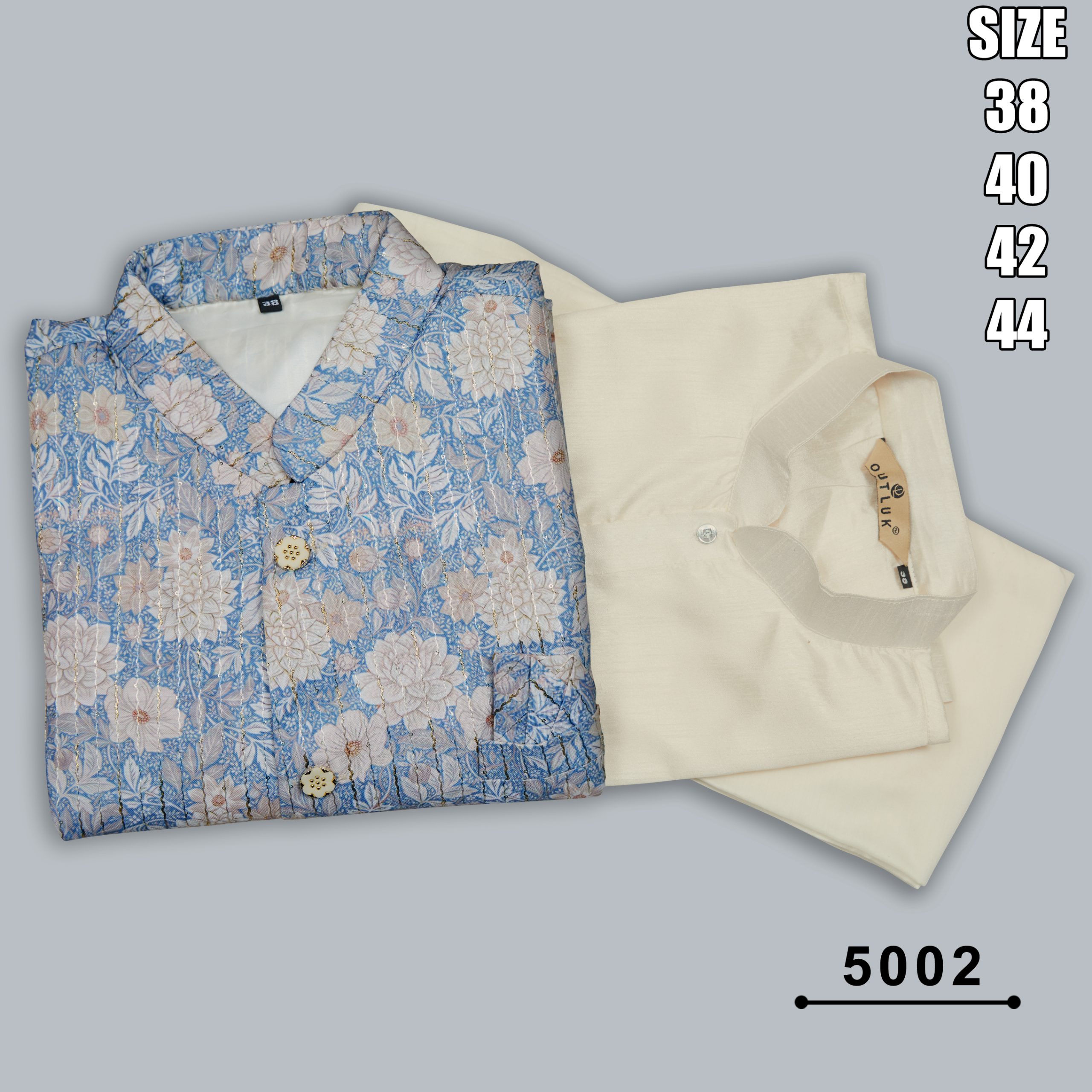 Men's Art Silk Embroidered Kurta Payjama With Jacket