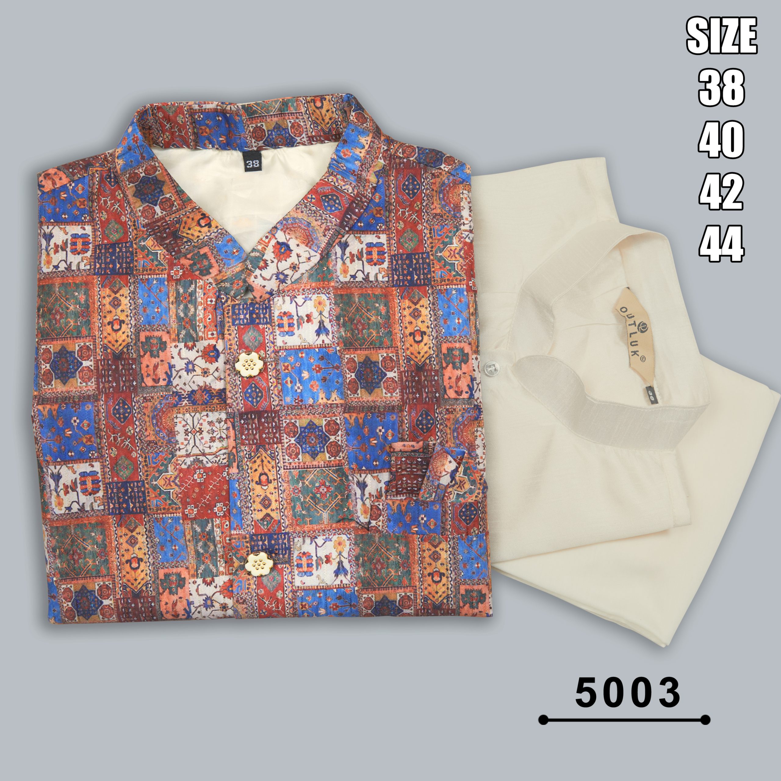 Men's Art Silk Embroidered Kurta Payjama With Jacket