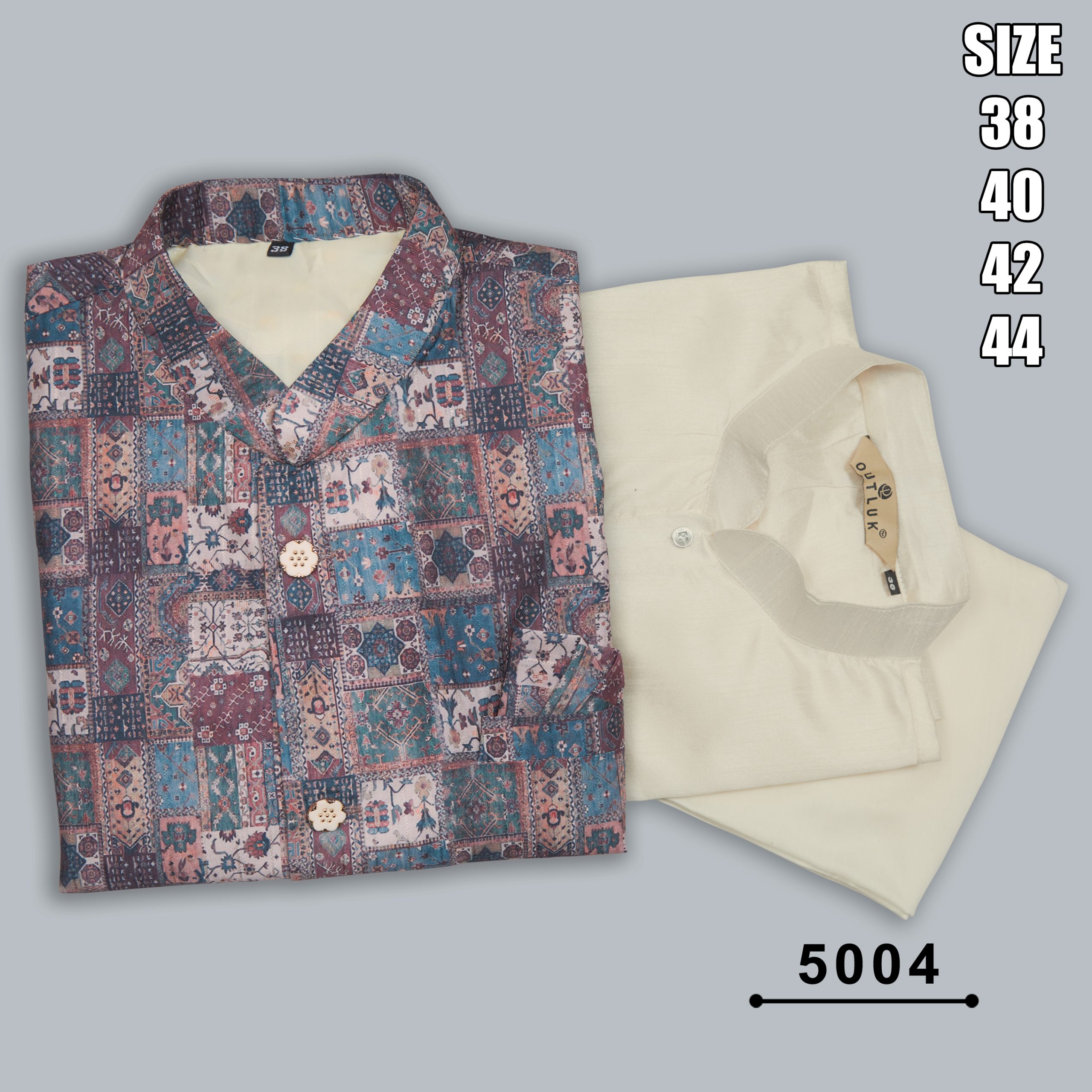 Men's Art Silk Embroidered Kurta Payjama With Jacket