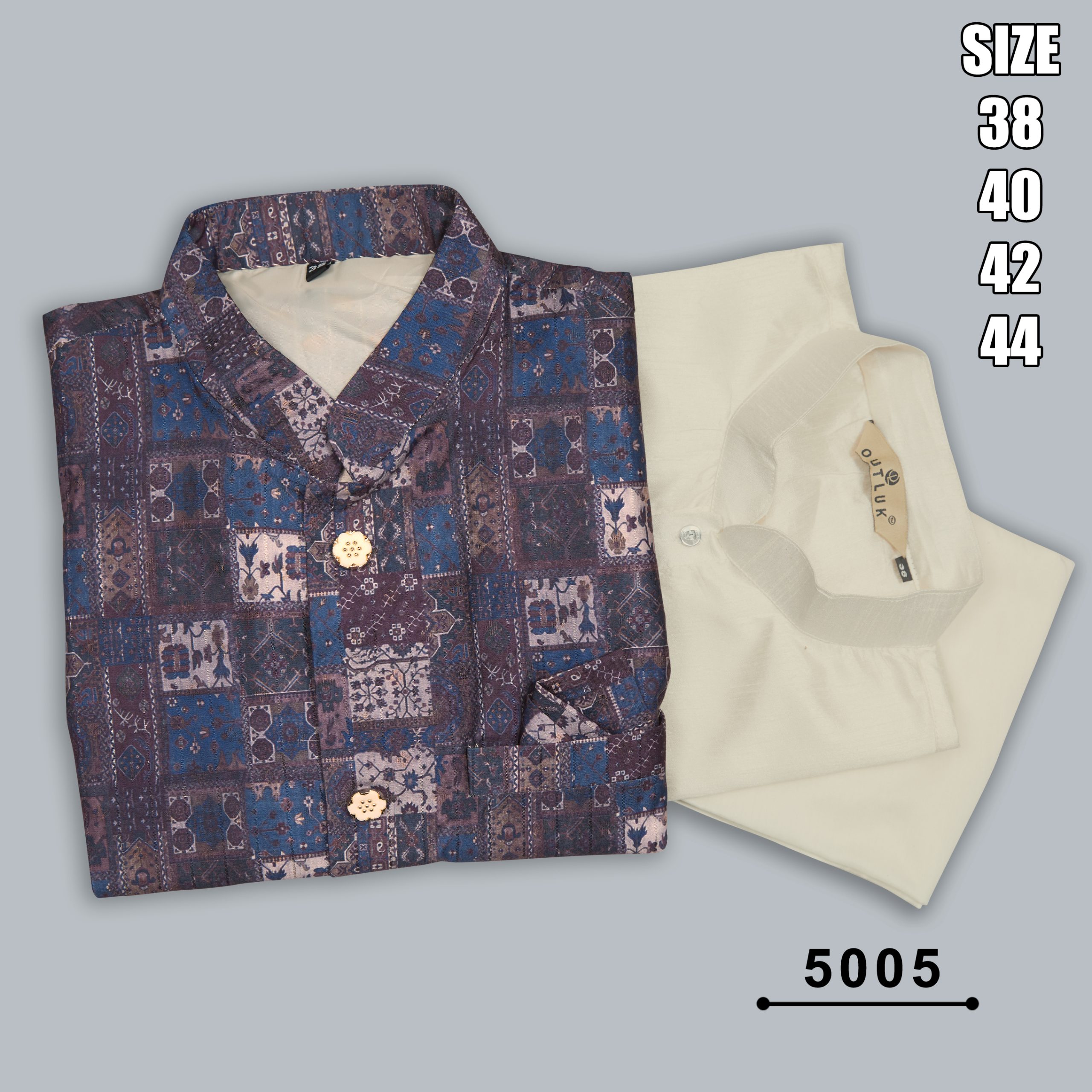 Men's Art Silk Embroidered Kurta Payjama With Jacket