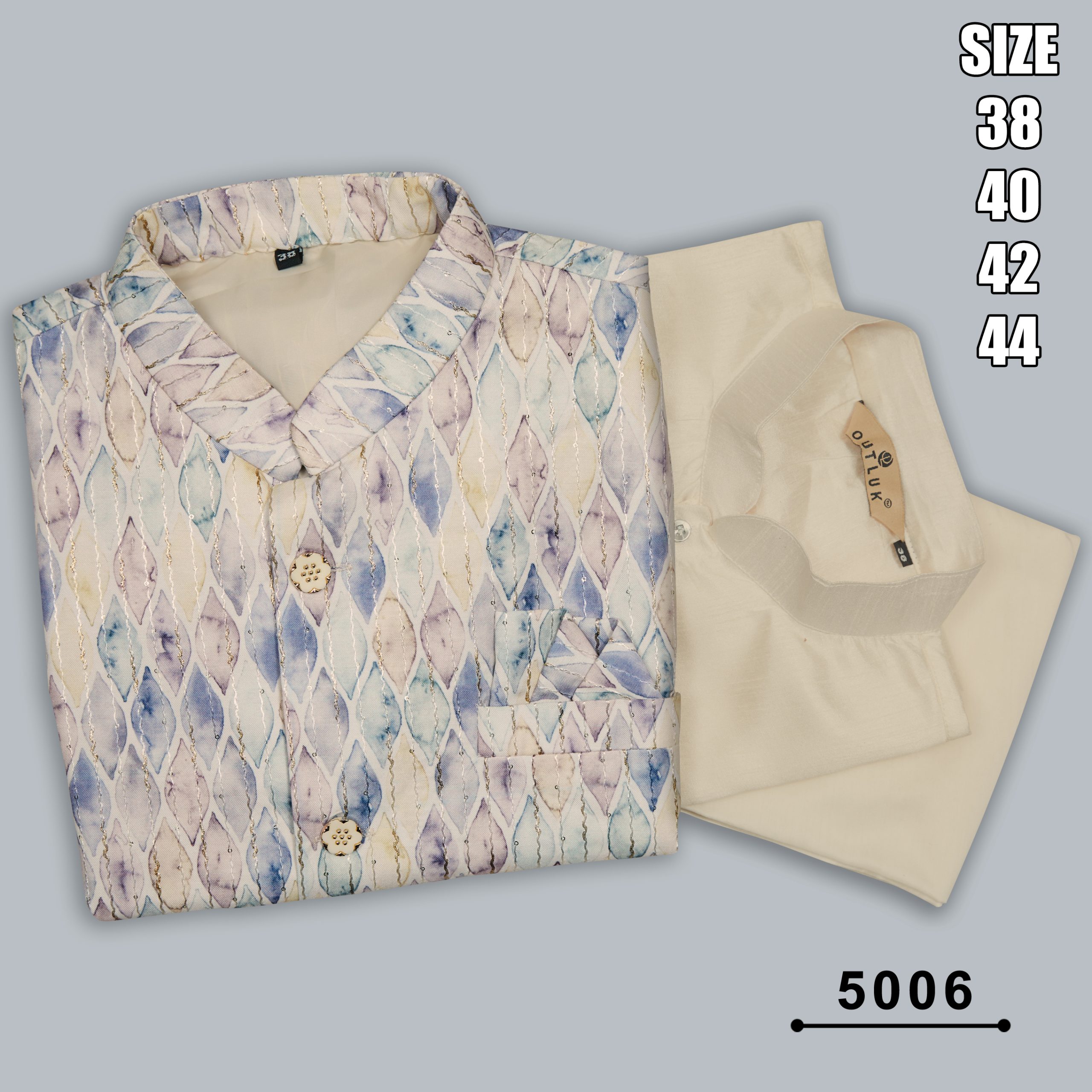 Men's Art Silk Embroidered Kurta Payjama With Jacket