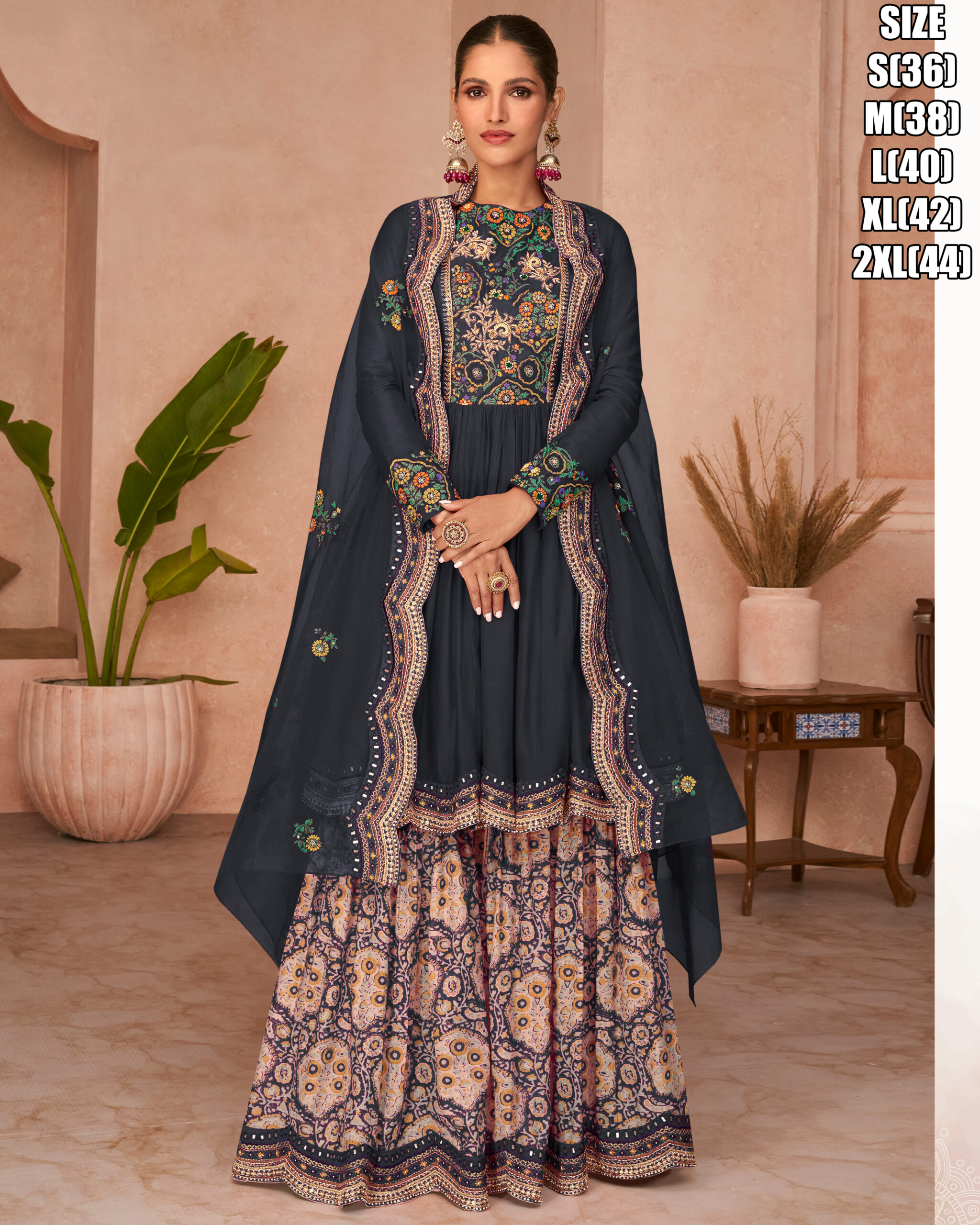 Sayuri Occasion Gold Designer Stitched Wedding Wear Sharara Pair Catalog