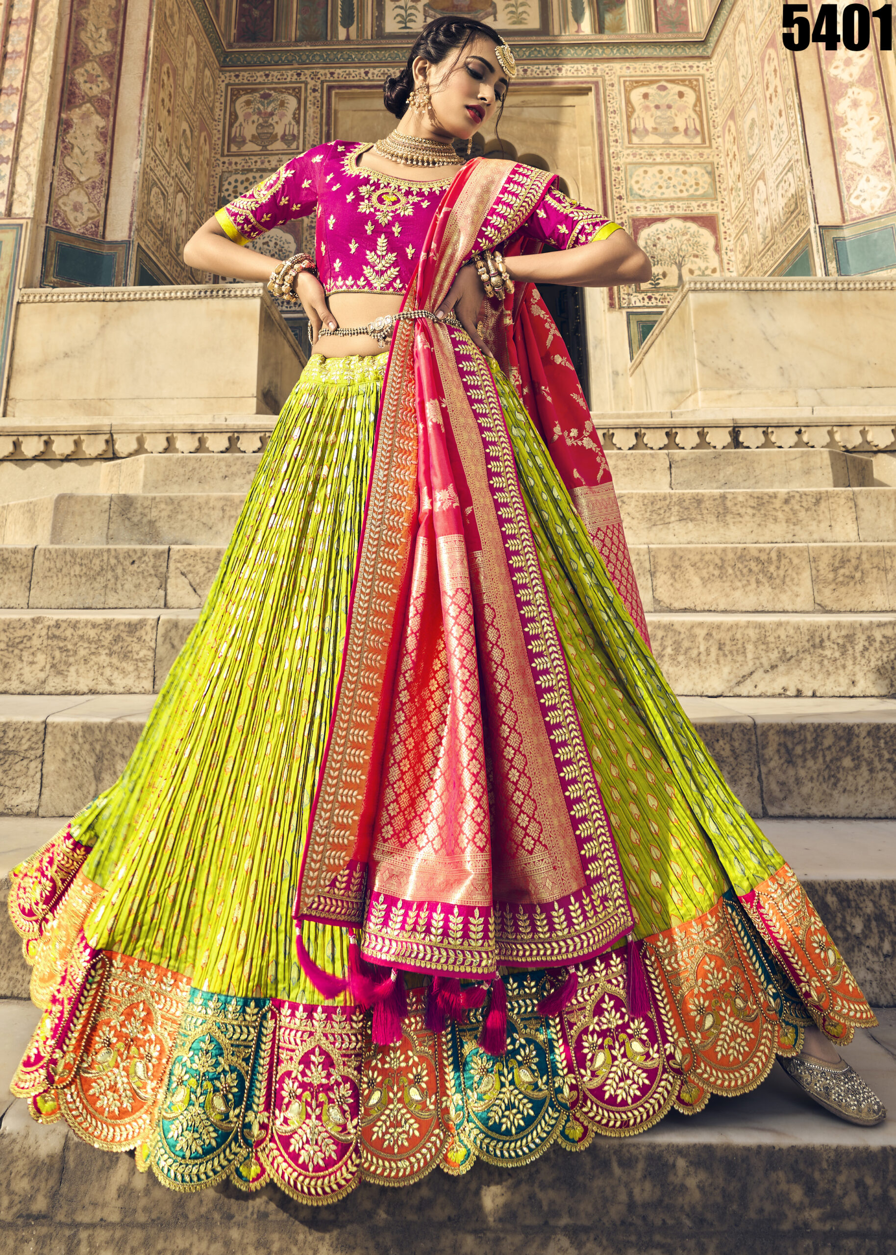 Banarasi Silk Traditional Woven Semi Stitched Lehenga