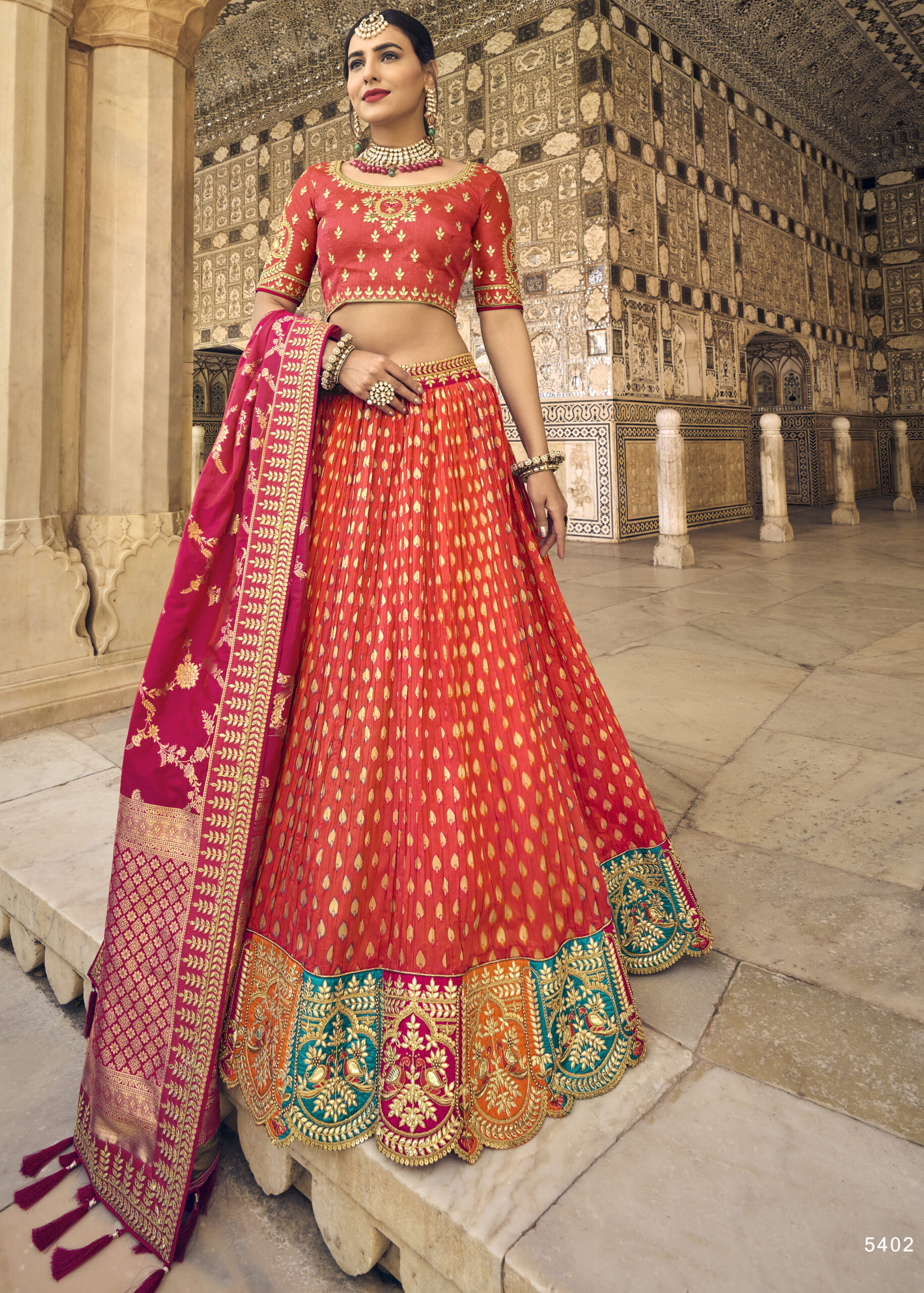 Banarasi Silk Traditional Woven Semi Stitched Lehenga