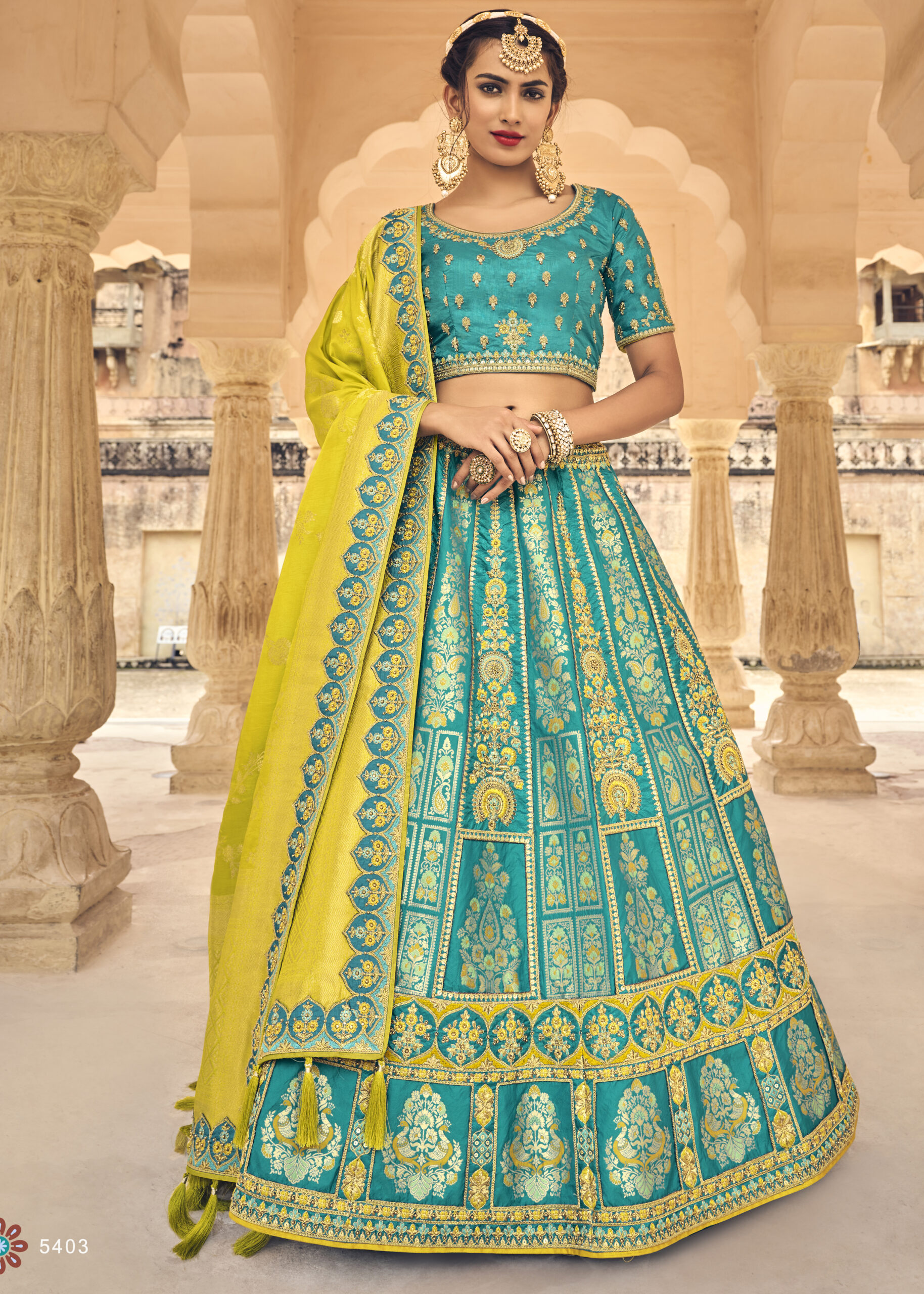 Banarasi Silk Traditional Woven Semi Stitched Lehenga
