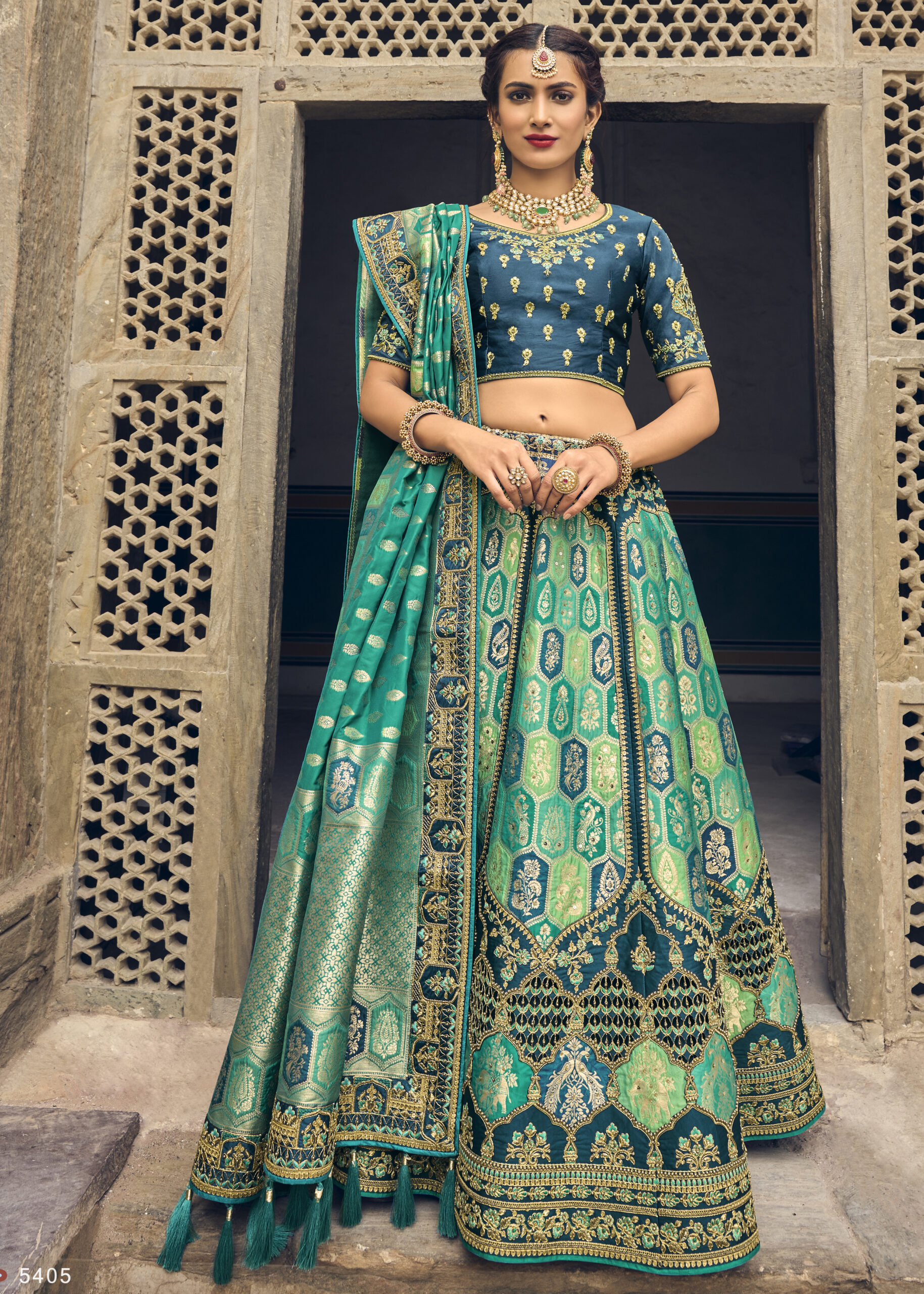Banarasi Silk Traditional Woven Semi Stitched Lehenga