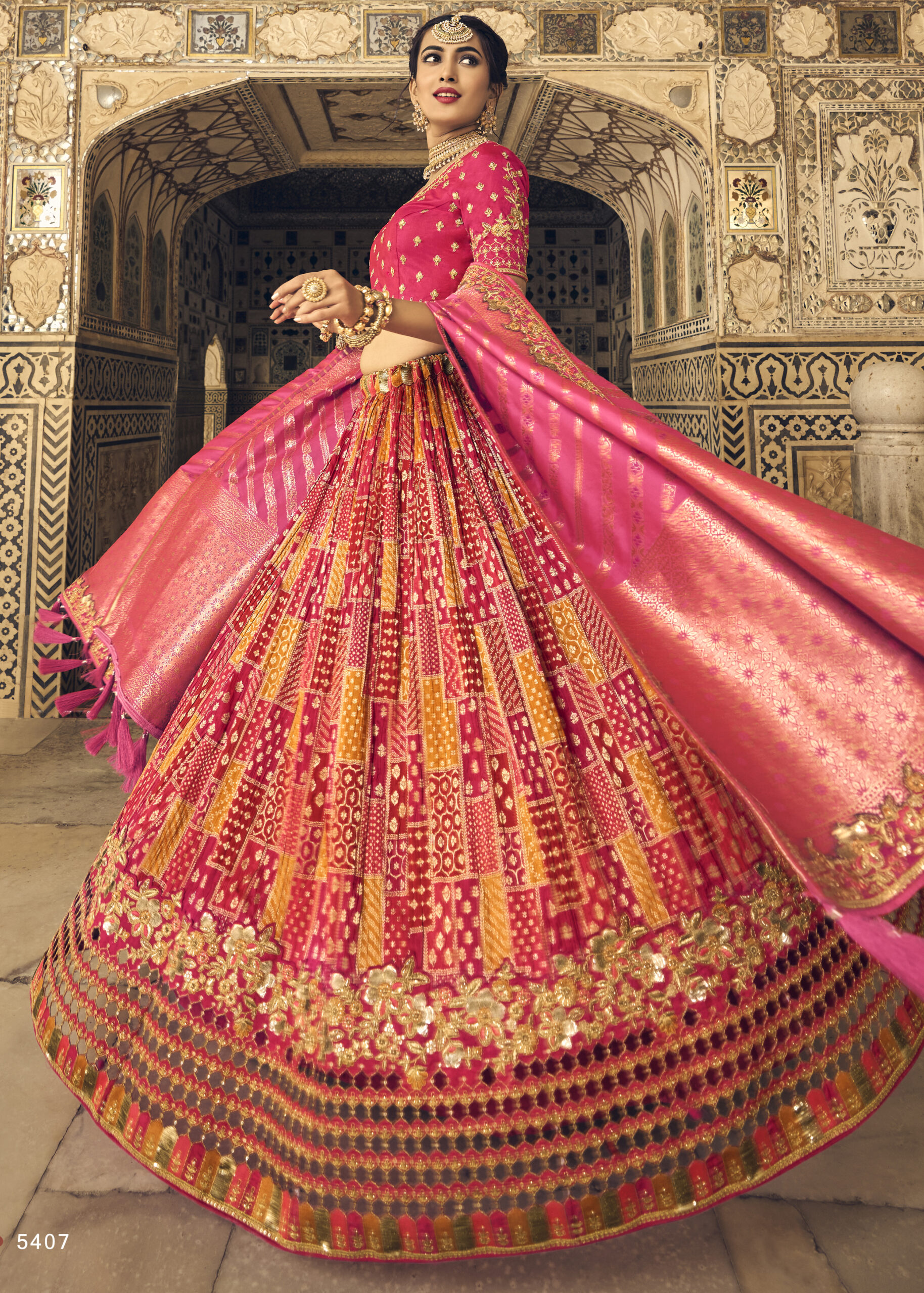 Banarasi Silk Traditional Woven Semi Stitched Lehenga
