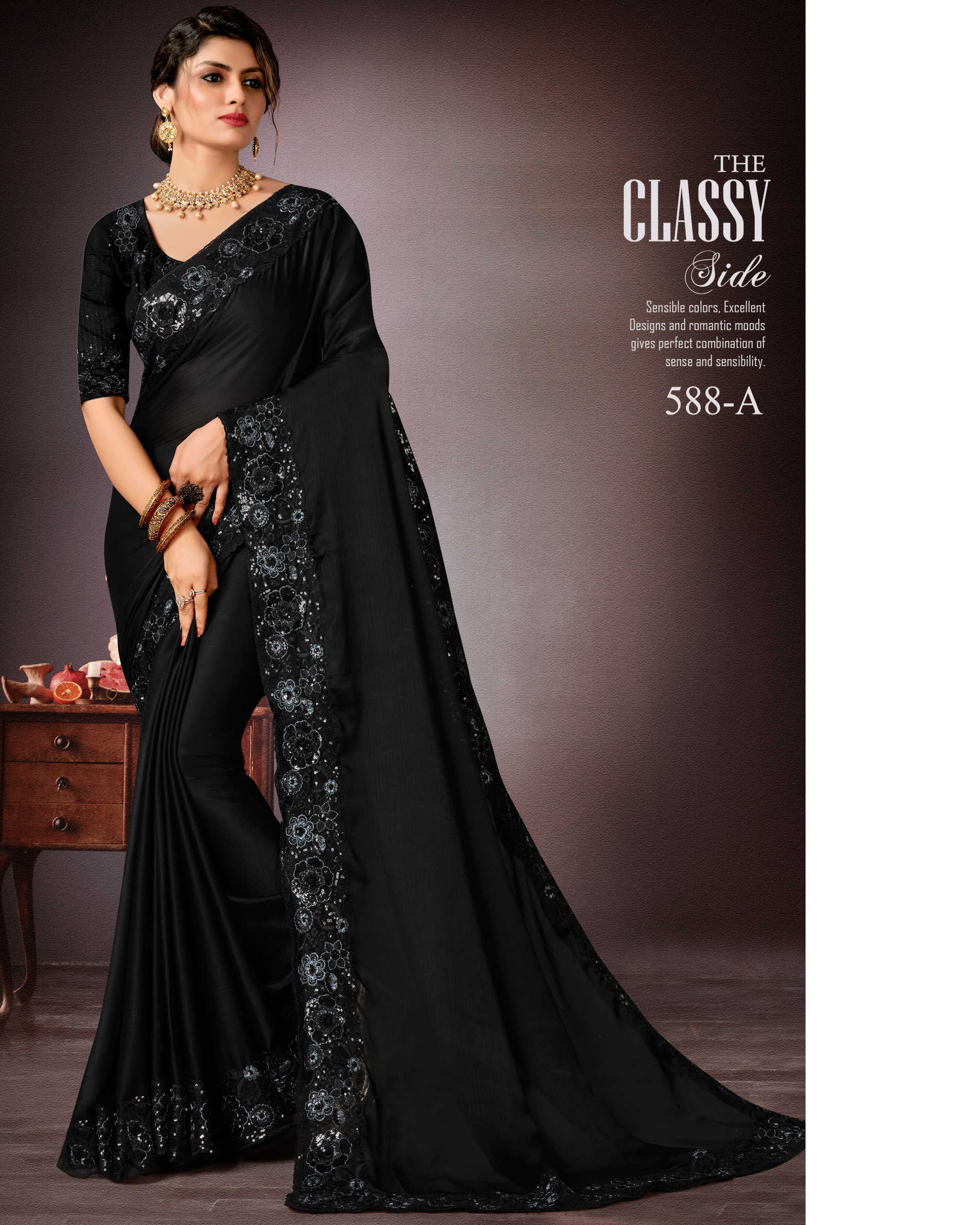 Captivating Silk Satin Chiffon Sarees Embrace Timeless Elegance With Embroidered Silk Banglori Blouses