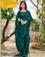 Dark Colour Partywear Satin Silk Unstitched Saree With Blouse Collection