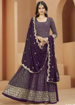 Faux Georgette Embroidered Long Length Trendy Salwar Suit