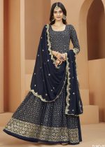 Faux Georgette Embroidered Long Length Trendy Salwar Suit
