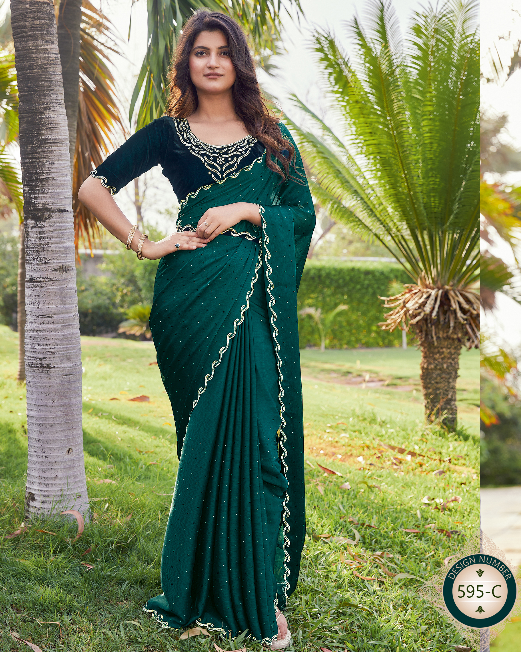 Exquisite Silk Satin Chiffon Sarees Unleash Your Glamour With Hand-worked Pure Velvet Blouses Shop Unstitched Perfection