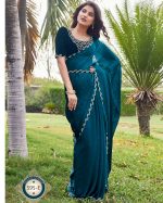 Exquisite Silk Satin Chiffon Sarees Unleash Your Glamour With Hand-worked Pure Velvet Blouses Shop Unstitched Perfection