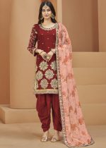 Embroidered Art Silk Embroidery Patiala Punjabi Suit