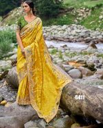 Women's Unstitched Pure Banarasi Silk Latest Designer Party Wear Saree