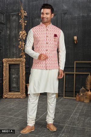Men's Cotton Kurta with Pyjama and Stylish Jacket - A Perfect Blend of Tradition and Contemporary Fashion