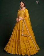 Wedding Wear Semi-stitched Faux Georgette Lehenga Choli