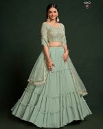 Wedding Wear Semi-stitched Faux Georgette Lehenga Choli