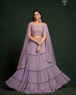 Wedding Wear Semi-stitched Faux Georgette Lehenga Choli