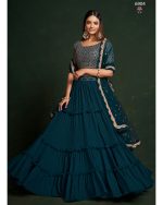 Wedding Wear Semi-stitched Faux Georgette Lehenga Choli