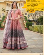 Step into Glamour Flaunt Ready-to-Wear Gown in Killer Silk Adorned with Stunning Digital Patola Print and Can-Can Net