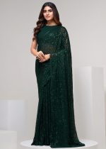 Launching Exclusive Collection Of Georgette Saree With Blouse Multiple Sequins Embroidery Work