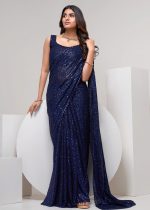 Launching Exclusive Collection Of Georgette Saree With Blouse Multiple Sequins Embroidery Work