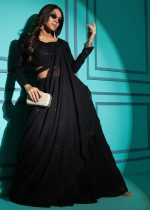 Embrace Timeless Beauty With Our Semi - Stitched Lehenga, Blouse And Dupatta Set Intricate Thread And Sequins Embroidery