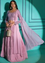 Embrace Timeless Beauty With Our Semi - Stitched Lehenga, Blouse And Dupatta Set Intricate Thread And Sequins Embroidery