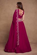 Ethnicrang Women's Blooming Georgette Thread Embroidery Wedding Wear Semi Stitch Lehenga Choli