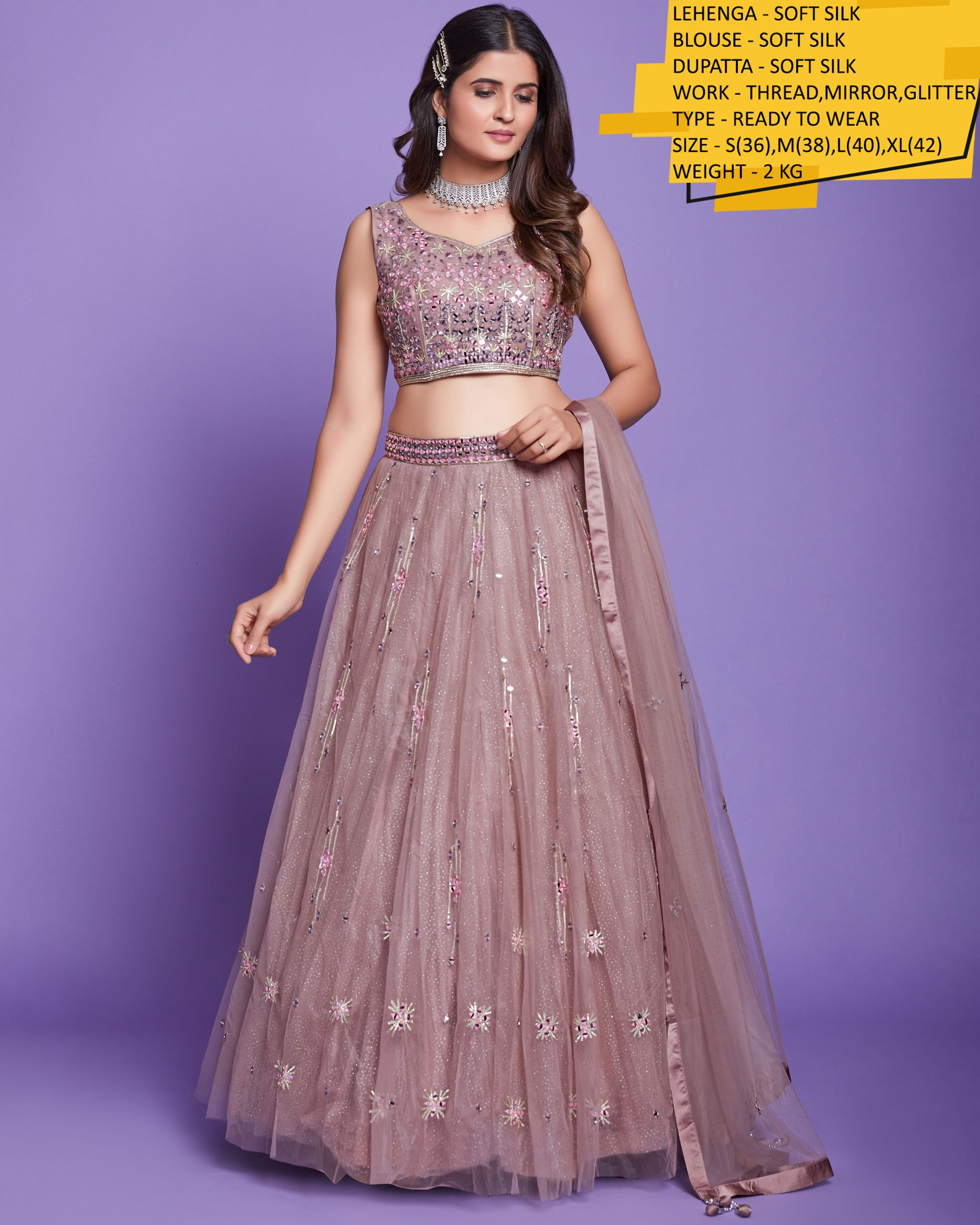 Effortless Elegance: Embrace Ready-to-Wear Soft Silk Lehenga Choli with Dupatta for Your Special Occasions