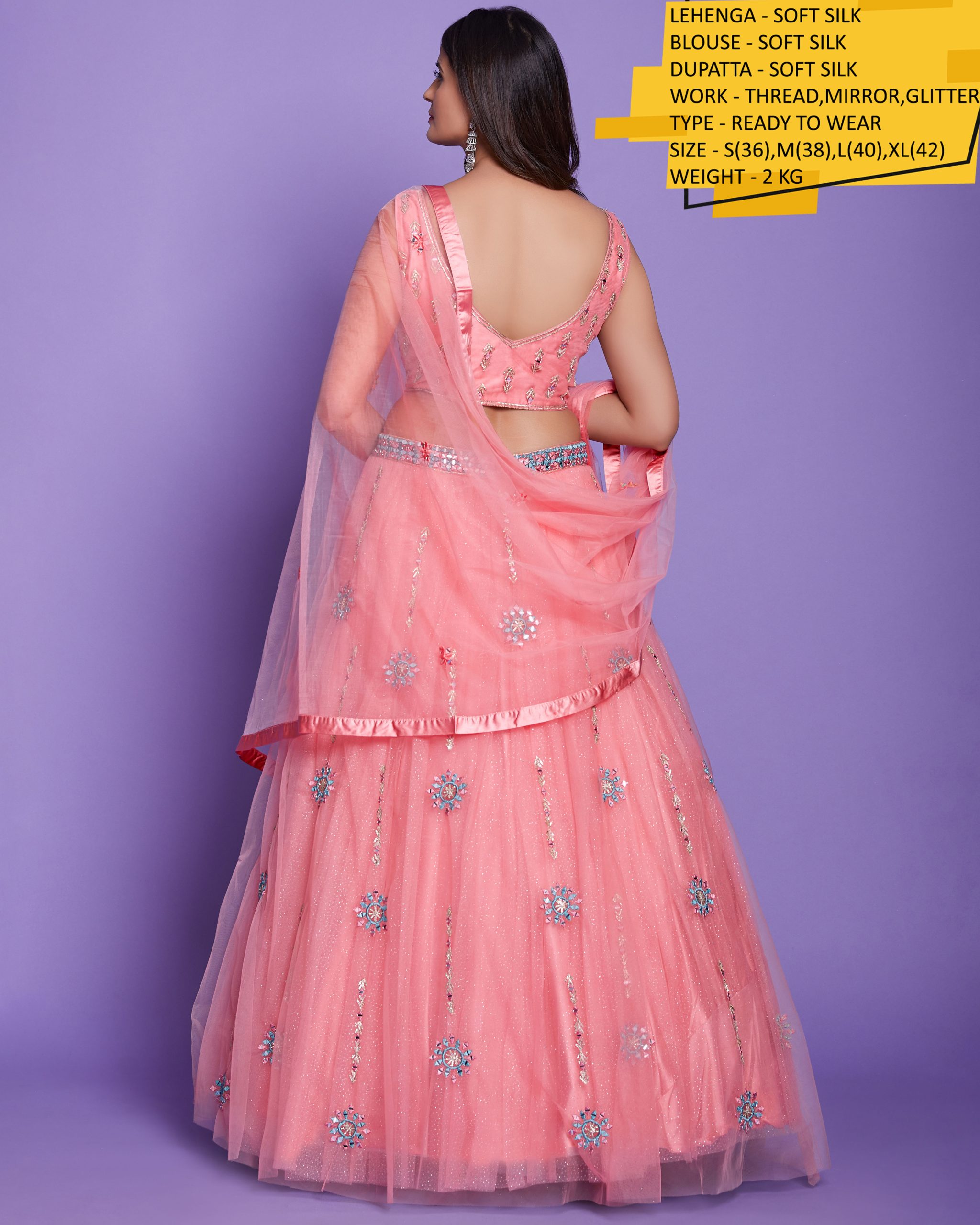 Effortless Elegance: Embrace Ready-to-Wear Soft Silk Lehenga Choli with Dupatta for Your Special Occasions