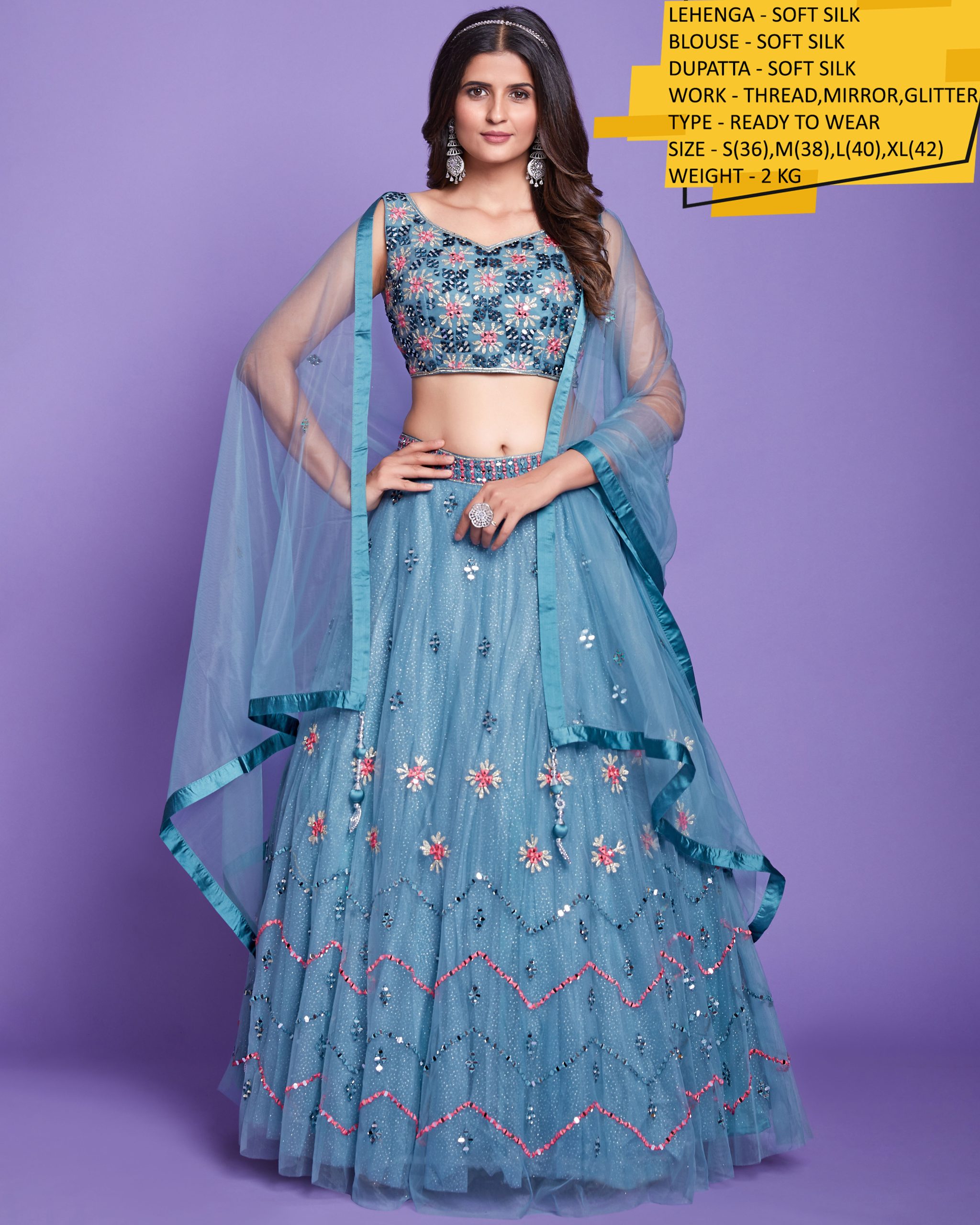 Effortless Elegance: Embrace Ready-to-Wear Soft Silk Lehenga Choli with Dupatta for Your Special Occasions