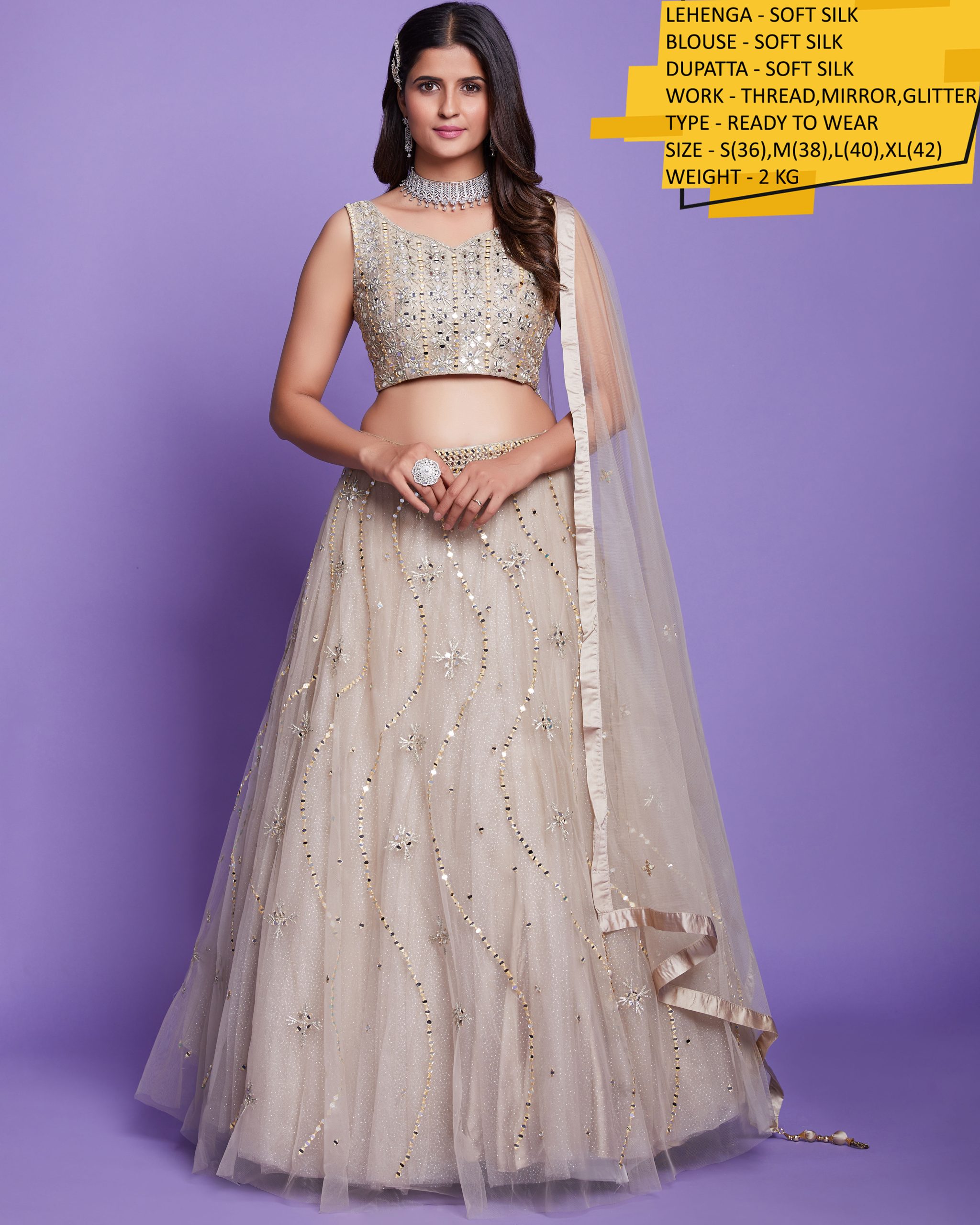 Effortless Elegance: Embrace Ready-to-Wear Soft Silk Lehenga Choli with Dupatta for Your Special Occasions