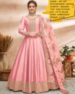 Partywear Semi Stitched Art Silk Long Gown Collection