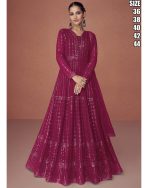 Real Georgette Heavy Embroidery Full Flair Anarkali Gown