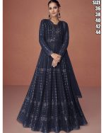 Real Georgette Heavy Embroidery Full Flair Anarkali Gown
