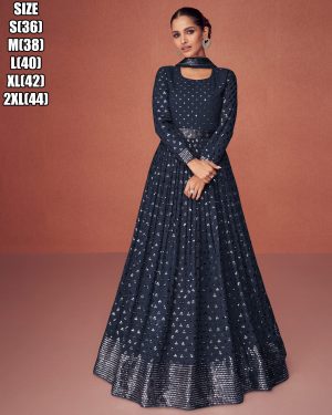 Aashirwad Creation Present Season Gold Catalog Ready To Wear Gown