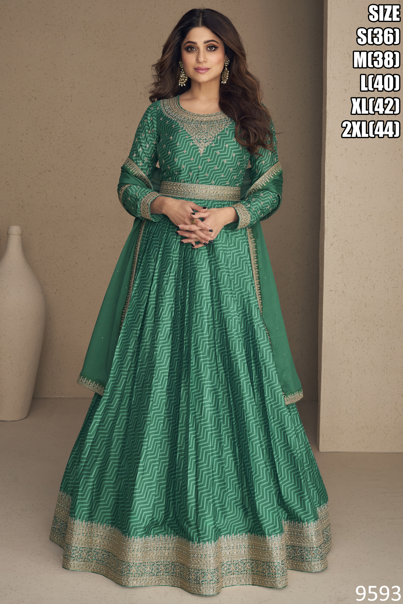 Chinon Silk Readymade Gown with Dupatta Embrace Timeless Glamour