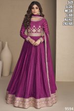 Chinon Silk Readymade Gown with Dupatta Embrace Timeless Glamour