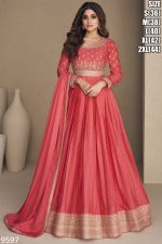 Chinon Silk Readymade Gown with Dupatta Embrace Timeless Glamour