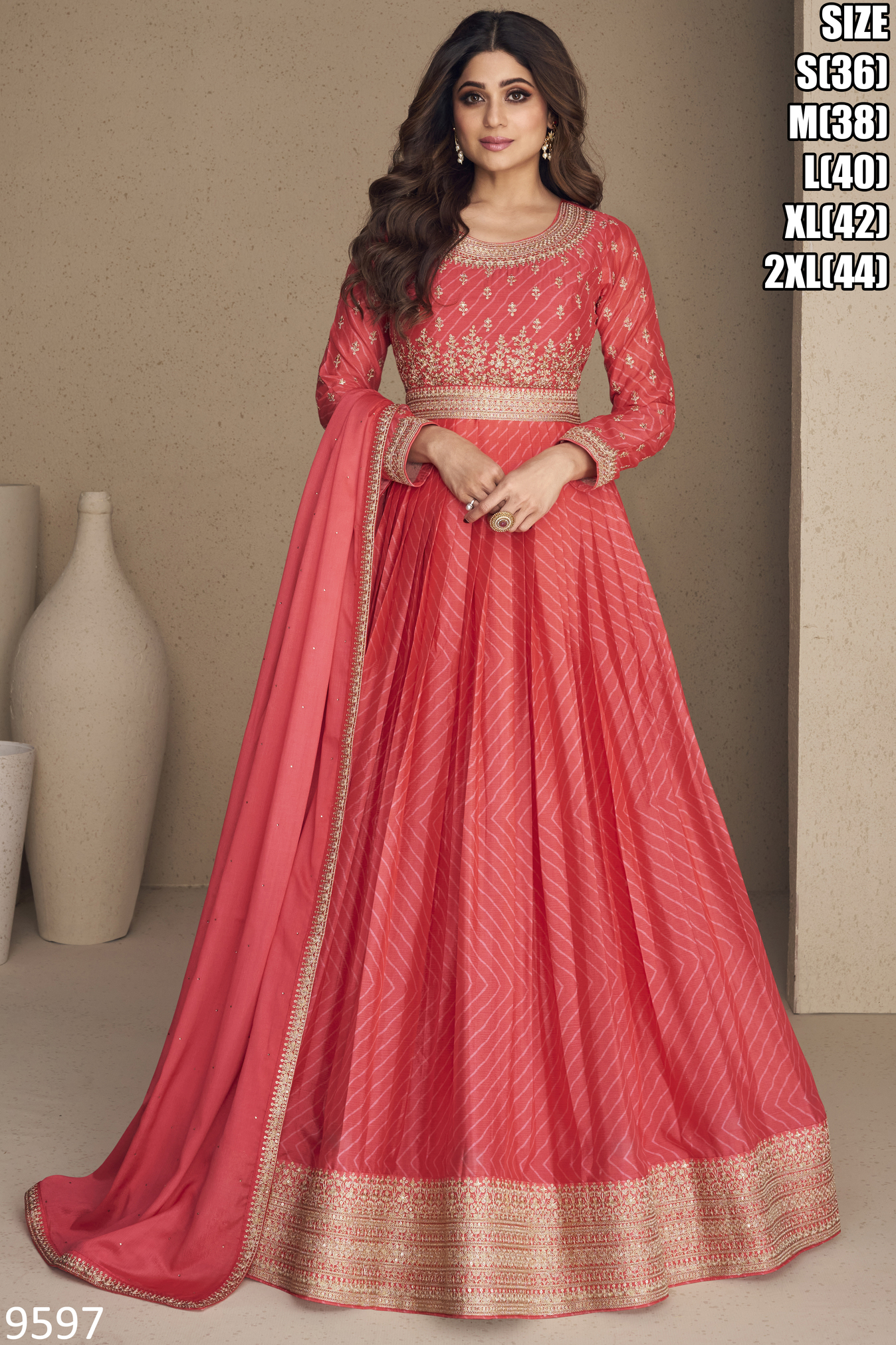 Chinon Silk Readymade Gown with Dupatta Embrace Timeless Glamour