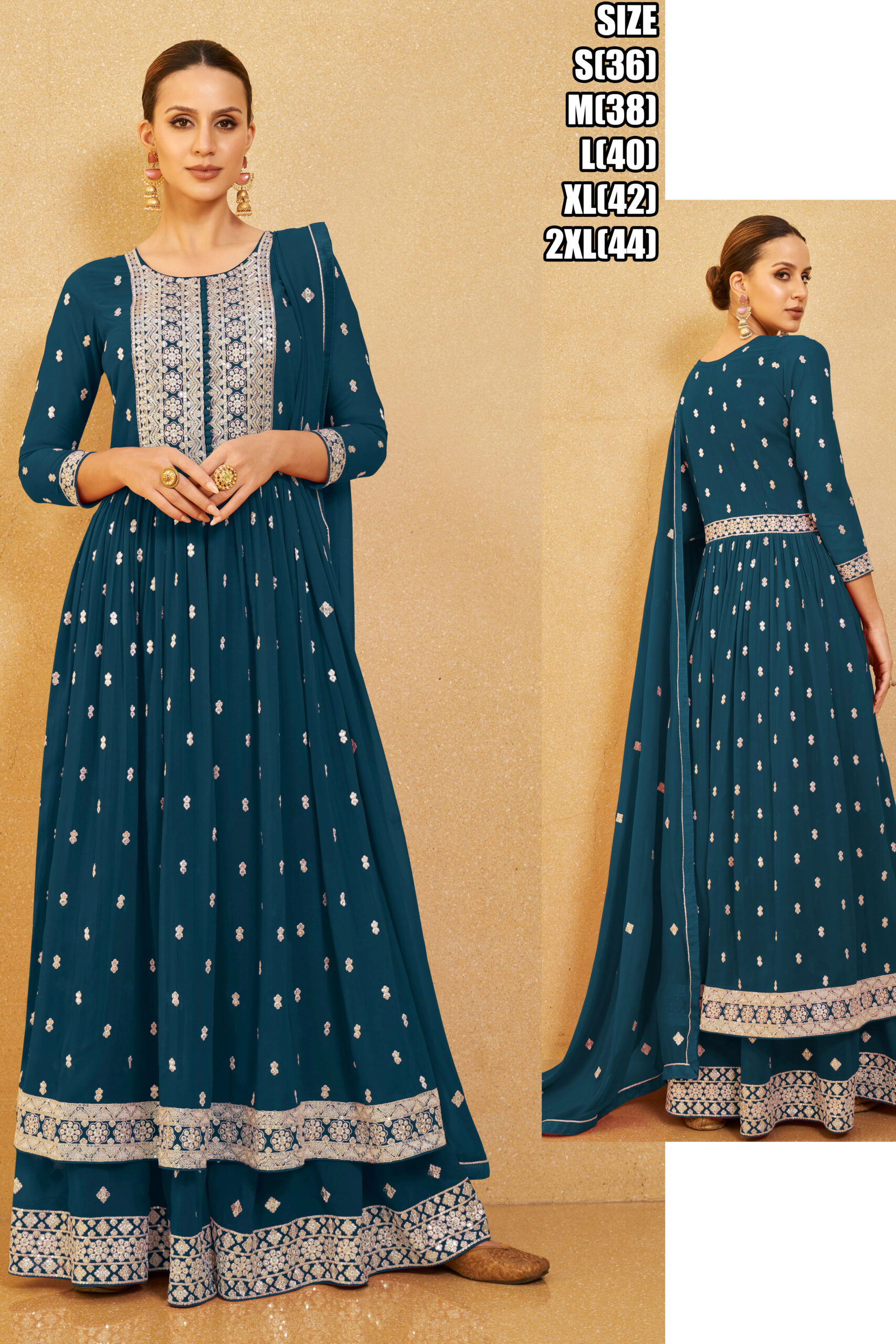 Nyra Cut Readymade Real Georgette Embroidery Salwar Suit