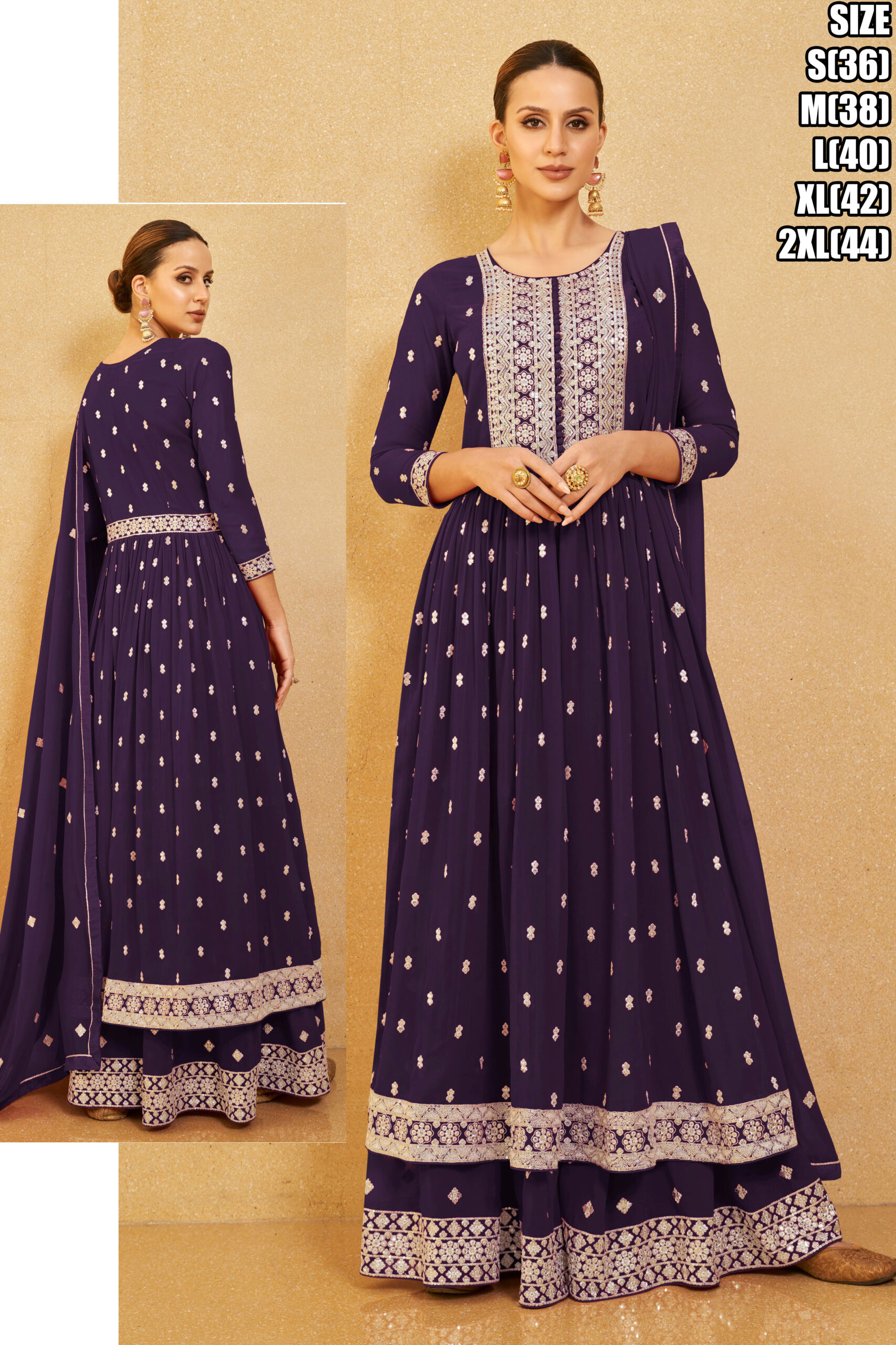 Nyra Cut Readymade Real Georgette Embroidery Salwar Suit