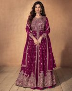 Elegance Personified Indulge In Luxurious Real Georgette Ensemble With Exquisite Embroidery Elevate Your Wardrobe With Effortless Style In This Ready Made Masterpiece