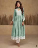 Vamika Present Aadhira Vol 5 Heavy Rayon White Thread Work Stitched Kurti Set