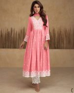 Vamika Present Aadhira Vol 5 Heavy Rayon White Thread Work Stitched Kurti Set